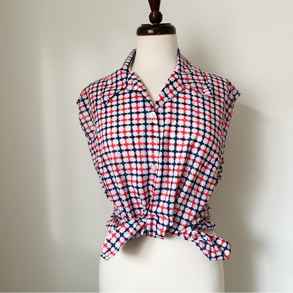 Vintage 70s Sleeveless Western Top • Size XL - Picture 1 of 4